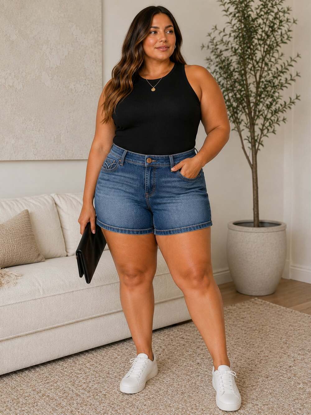 Rewind Women's Dark Wash Denim Shorts Size 15
